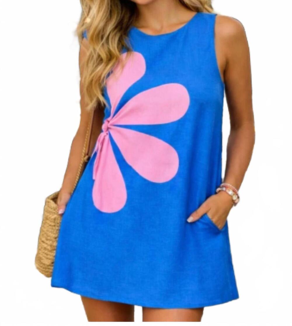NEW DAY + MOON petal pop dress in blue